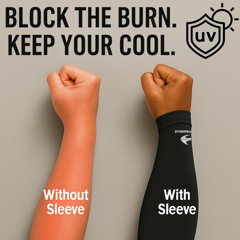 CompressionZ Youth Arm Sleeves Sports | Kids Cooling UV Protection Football, Basketball, Baseball, Volleyball, Boys & Girls White Pair Large - Image 3